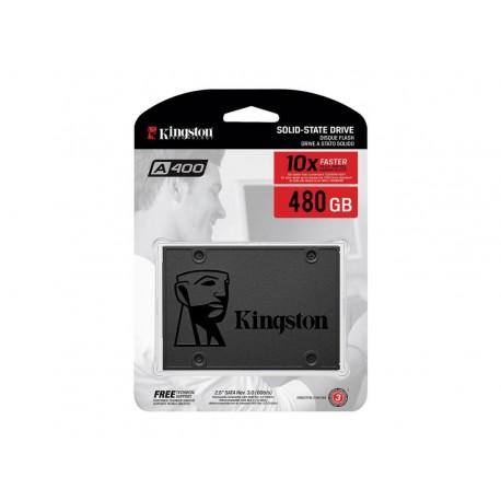 UNIDAD DE ESTADO SOLIDO SSD 480GB KINGSTON A400 2.5 SATA3 7MM LECT 500/ESCR 450MBS (SA400S37/480G)