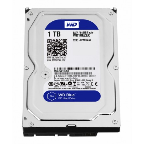 DISCO DURO INTERNO PC WESTERN DIGITAL BLUE 1TB SATA 3.5 (WD10EZEX)