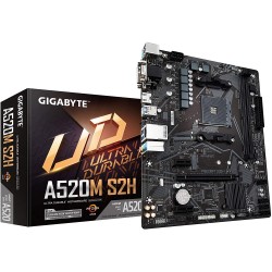 TARJETA MADRE GIGABYTE A520M S2H 3RA GEN AMD RYZEN 2X DDR4 64 GB HDMI DVI-D D-SUB (A520M S2H)