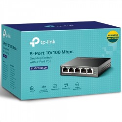 SWITCH TP-LINK FAST ETHERNET TL-SF1005P 5 PUERTOS 10/100MBPS (4X POE) 1 GBIT/S 2000 ENTRADAS NO ADMINISTRABLE (TL-SF1005LP)