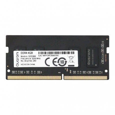 MEMORIA RAM QUARONI R44S32 DDR4 SODIMM 3200MHZ 4GB NON-ECC CL19 260-PIN (R44S32)