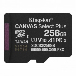 MEMORIA FLASH KINGSTON CANVAS SELECT PLUS GEN3 256GB MICROSD UHS-I CLASE 10 (SDCS3/256GB)