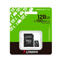 MEMORIA FLASH KINGSTON CANVAS SELECT PLUS 128GB MICROSD UHS-I CLASE 10 CON ADAPTADOR (SDCS3/128GB)