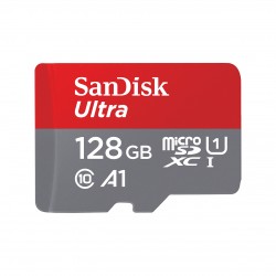 MEMORIA FLASH SANDISK ULTRA 128GB MICROSDXC UHS-I CLASE 10 CON ADAPTADOR (SDSQUNR-128G-GN3MA)