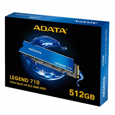 UNIDAD DE ESTADO SOLIDO SSD ADATA LEGEND 710 NVME 512GB M.2 1.000MB/S ESCRITURA 2400 MB/S LECTURA PCI EXPRESS 3.0 (ALEG-710-512