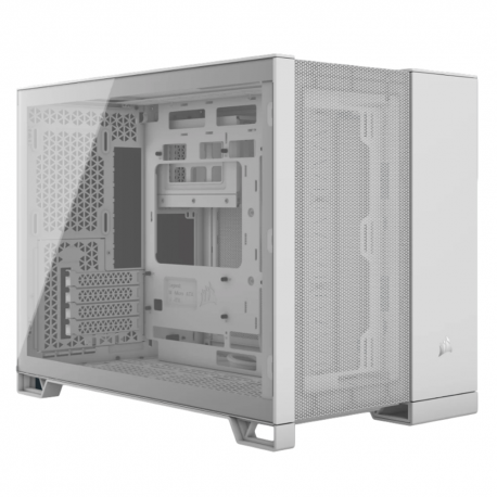 GABINETE CORSAIR 2500D AIRFLOW BLANCO SEMITORRE 2 CAMARAS MATX MITX CRISTAL TEMPLADO GAMER (CC-9011264-WW)