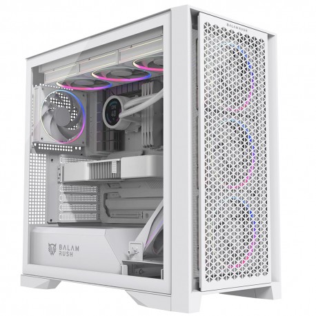 GABINETE GAMER BALAM RUSH CARBONO POLAR TWIN MATE 9900 MEDIA TORRE MAX MB ATX GPU 420 MM USB 2.0/3.0/TIPO C 3.1 VENTILADORES IN
