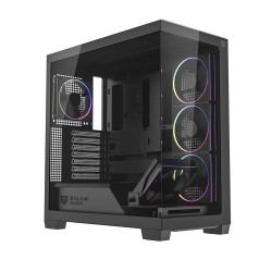 GABINETE BALAM RUSH TANK POLAR 7900 MIDI-TOWER ATX/MICRO-ATX/MINI-ITX USB 2.0/3.0 SIN FUENTE 5 VENTILADORES INSTALADOS NEGRO (B